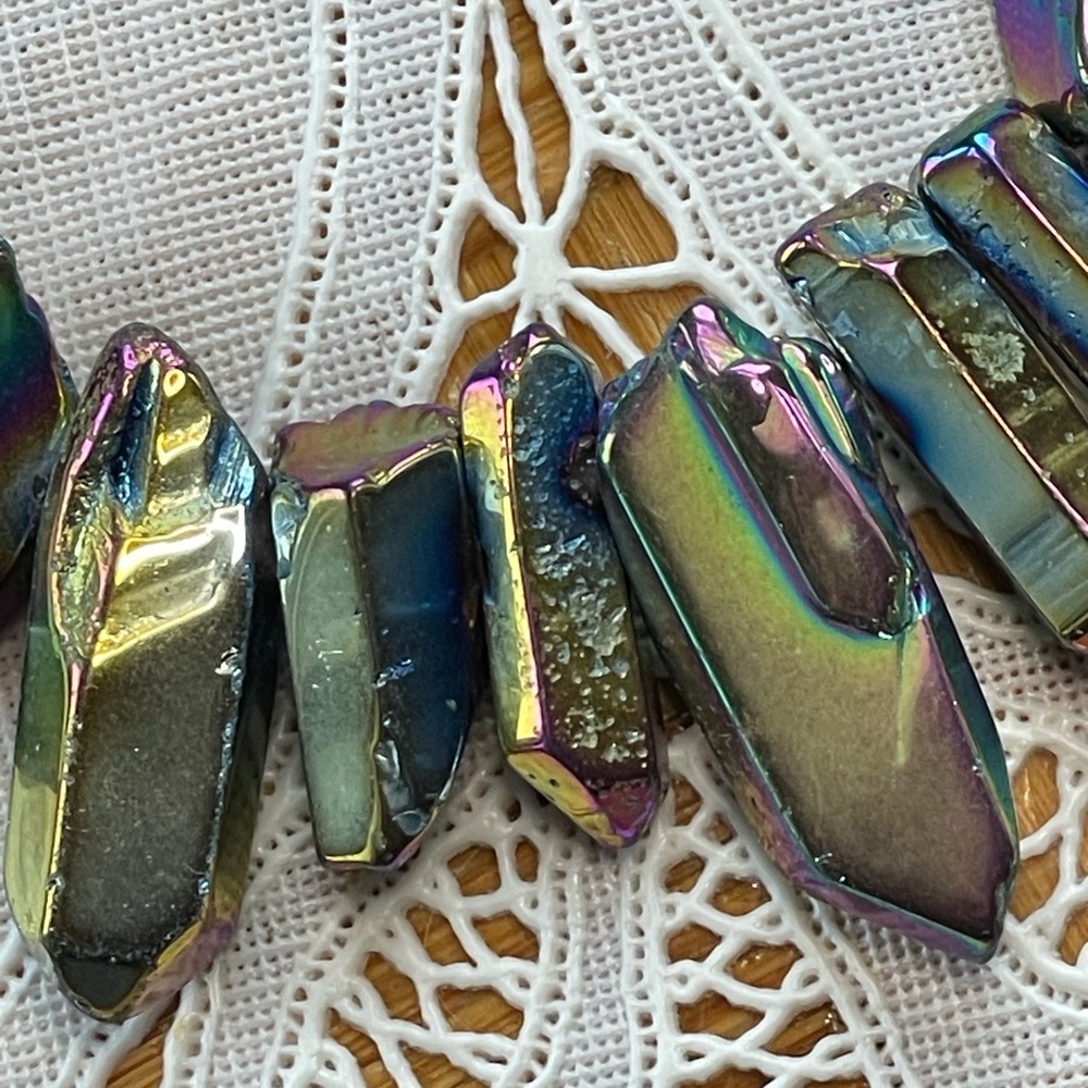 Rainbow titanium necklace & earring set gorgeous colors! - Picture 6 of 11